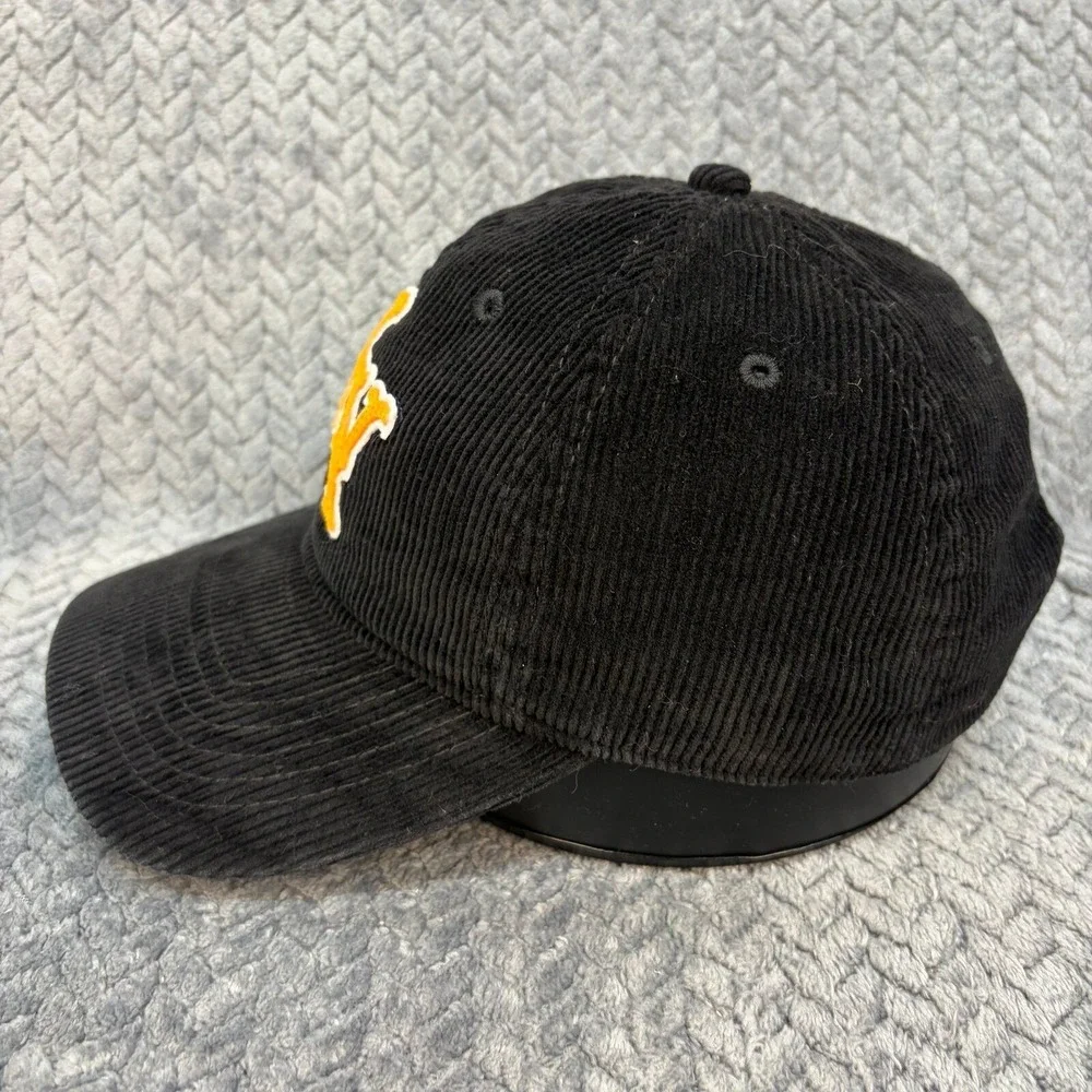 Mad Engine New York NY Corduroy Baseball Cap Hat Black Adjustable Strapback